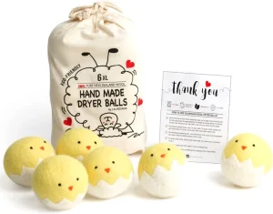 6 Pack Eco Friendly Laundry Wool Dryer Balls with Cotton Bag