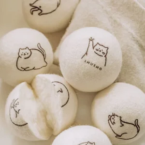 6 Pack Eco Friendly Laundry Wool Dryer Balls with Cotton Bag