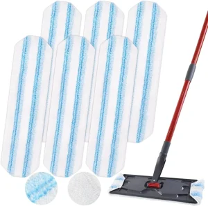 6 Pack Floor Mop Replacement Covers Machine Washable Microfiber Lightweight
