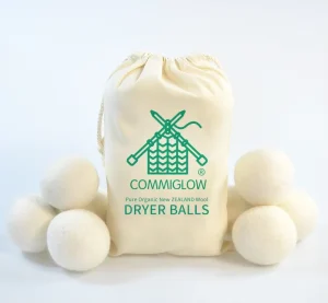 6 Pack Premium Reusable Natural Fabric Softener Wool Dryer Balls for Saving Drying Time Reduces Clothing Laundry Balls Discs