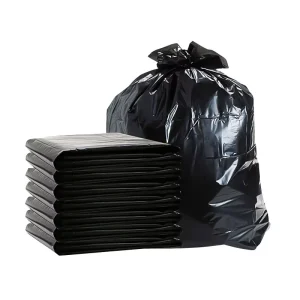 60 Gallon Black Durable Stretchable Trash Bag with Side Gusset for Household Supermarket and Industrial Use
