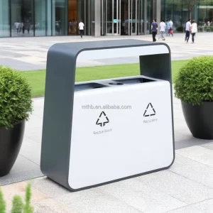 60 Liters Metal Large Garbage Bin Outdoor Trash Can Hotel Commercial Recycled Outdoor Food Waste Bin