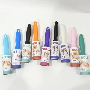 60 Sheets Portable Lint Roller Manual Spiral Cutting Pet Hair Remover for Clothes Sticky Adhesive Paper Travel Lint Roller