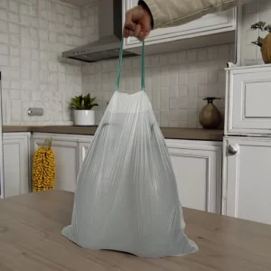 60L 90L 120L 160L 240L PE Recyclable Disposable Trash Bags Valve Heat Seal Screen Printed Customizable Tableware