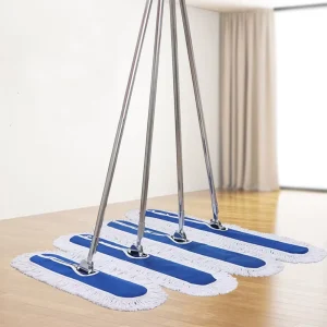 60cm Hospital Hotel Commercial Use Large Cotton Flat Mop Steel Pole with Swivel Handle Cotton Cleaning Mop
