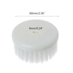60mm White Soft Drill Powered Brush Head for Cleaning Car Carpet Bath Fabric