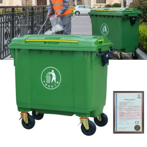660 Litre Euro Wheelie Bin Outdoor Waste Recycle Garbage Bin Trash Can with Wheels