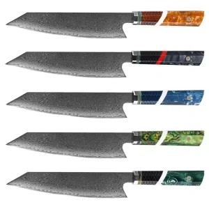 67-Layer Handmade Damascus Knife Set for Outdoor Camping and Kitchen