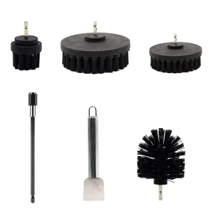 6Pcs Multifunctional Cleaning Kit Electric for Set with Extension Rod Stainless Steel Handle PP Material Eco Friendly