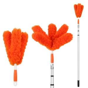 6ft Telescopic Duster with Washable Microfiber Head for Ceiling and High Shelves Feather Duster