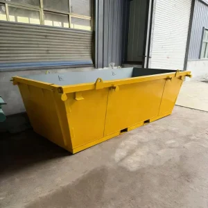 6m3 Stackable Square Steel Chain Lift Waste Skip Bins for Garbage Collection Skip Container for Waste Management