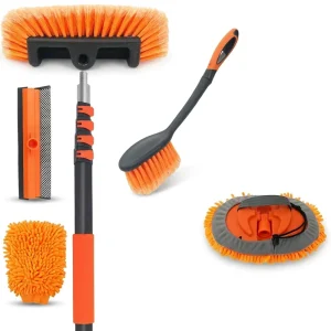 6pcs Car Brushes Car Wash Mop PET Extendable Telescopic Pole Soft bristle Car Cleaning Brush Set