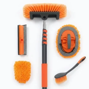 6pcs Car Wash Mop Car Brush PET Extendable Telescopic Pole Soft bristle Car Cleaning Brush Set