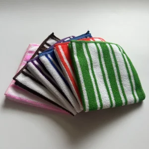 6pcs set Multi functional Striped Microfiber Rags Dish Washing Cloth Kitchen Supplies Kitchen Towel Rags