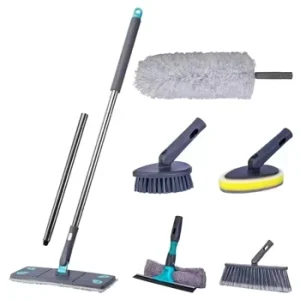 7 in 1 Eco Friendly Cleaning Kit Multifunctional Mop Broom Brush & Squeegee for Home & Office Use