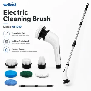 7 in 1 Long Handled Large Battery Cordless Spin Scrubber Cleaning Brush Electric Cleaning Brushes for Household Cleaning