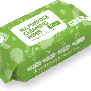 70PCS OEM GSM Disposable Household Wet Wipe Organic 99% Biodegradable Multpurpose Cleaning Wipes