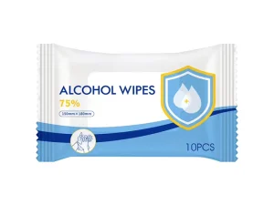 75% Alcohol Disinfecting Wipes Portable Small Pack Of 10 Wipes Disposable Wipes For Personal Use