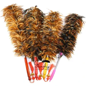 76cm Multiple Handles Chinese Chicken Feather Duster for Home Car Cleaning