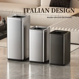 7L 10L 12L 20L Stainless Steel Waste Bin Eco Friendly Standing Waste Bin Kitchen Living Room Garbage Can Easy Clean