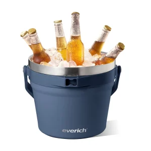 7L Vacuum Insulated Ice Bucket with Lid and Scoop for Cocktail Champagne Wine Beer Hosting Stainless Steel for Large Parties