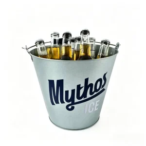 7L Wine Champagne Metal Galvanized Beer Ice Bucket with Handles Large Ice Buckets Party Collection Wine Storage