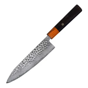 8-Inch Handmade VG10 Damascus Chef Knife with Octagon Ebony Wood Handle