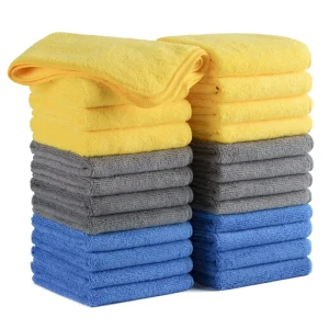 80% Polyester 20% Polyamide Long Short Micro Fiber Car Towel 40X40cm Microfiber Edgeless Car Detailing Kitchen Towel