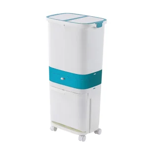 80L Kitchen 3 in 1 Trash Bin Detachable Plastic Classifiable Waste Bin Household Dustbin Recycle Dust Container