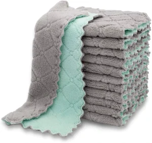 85% Polyester and 15% Polyamide Quick Dry Terry Cloth Solid Color Super Absorbent Coral Fleece Dish Microfiber Towel