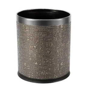 8L Elegant Design Indoor Stainless Steel Open Top Waste Bin for Home Use with Patterned Design Sturdy Eco Friendly