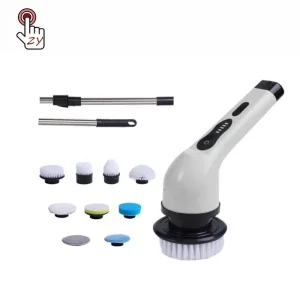 9 in 1 Adjustable Detachable Electric Spin Scrubber Long Handle Cordless Cleaning Brush for Car Toilet Kitchen House
