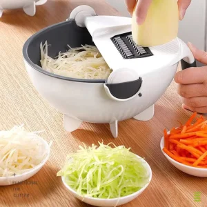 9-in-1 Manual Vegetable Slicer, Grater, Cutter, and Drain Basket