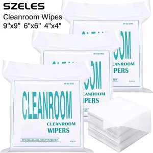 900 Pcs Cleanroom Wipes (9″x9″ 56 Gsm) Lint Free Nonwoven Microfiber Disposable Ultra fine Filaments Laser Sealed Edge