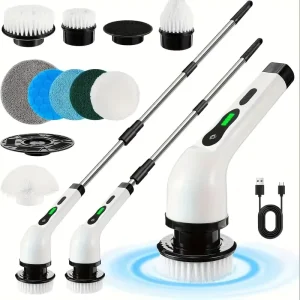 9in1 Electric Washer Cordless Electric Cleaning Brush Cleaning Bathroom Long Handle 9 Brush Heads Electric Rotating Washer