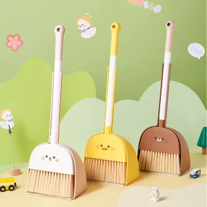 A3512 Household Cartoon Plastic Mini Dustpan and Broom Combination Kindergarten Toy for Baby Learning