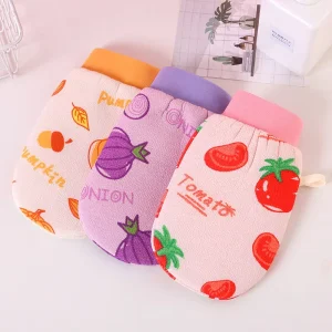 A3602 Sustainable Double-Sided Thickened Cotton Bath Gloves for Adults Unisex Household Use Made in China
