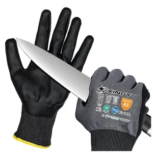 A5 21 Gauge Heavy Duty Cut Resistant Nitrile Coated Gloves Cut Protection Machining Mechanical Resistant Gloves