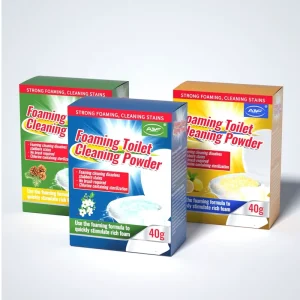 AJYF Disposable Eco Friendly Toilet Cleaner Bleach Block & Tablet 40g Lemon Scent White Powder for Toilet Bowl Cleaning