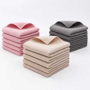 Absorbent 300GSM Microfiber Kitchen Towels Antibacterial Reusable Private Label 30*30cm Microfiber Cleaning Cloth