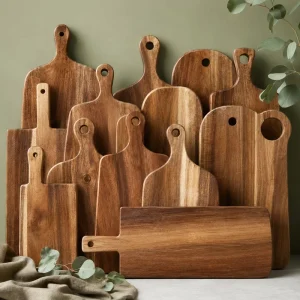 Acacia Wood Pizza Board Factory Custom Cheese Tray And Cutting Board For Steak Fruit Vegetables Meat Kitchen OEM Bulk Supplier