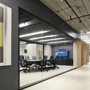 Acoustic Aluminum Glass Office Partition Wall System with Double Glazing and Soundproofing
