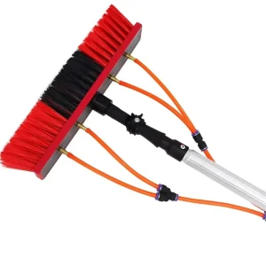 Adjustable 16ft 20ft 24ft Water Hose Fed Window Cleaning Pole Kit Telescopic Cleaner Brush Solar Panel Cleaning Tool
