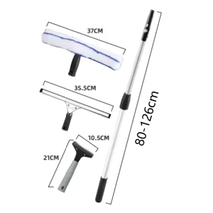 Adjustable Aluminum Extension Handle Telescopic Pole with Threaded Tip Fit for Brush Broom Mops