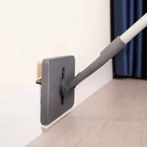Adjustable Baseboard Cleaner Tool with Long Handle Disposable Mop Baseboard Molding Duster with Reusable Microfiber Mop Pads