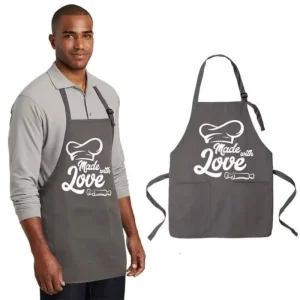 Adjustable Bib Apron BBQ Waitress Apron Coral Velvet Towels Waterproof Cooking Kitchen Aprons