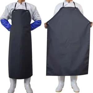 Adjustable Black PVC Fashionable Sleeveless Bib Apron Waterproof Reusable Workwear Chef Dishwashing Cleaning Fish Gardening