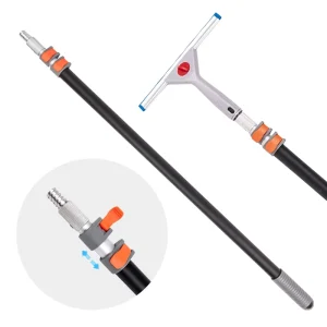Adjustable Extendable Squeegee Pole 95 243cm Telescopic Aluminum Rod with Non Slip Grip for Efficient Window Cleaning