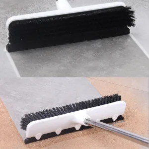 Adjustable-Handle Stiff-Bristle Floor Scrubber for Bathroom Tiles