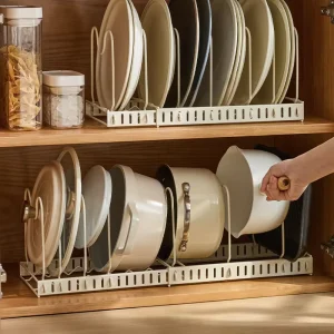 Adjustable Metal Pot Lid Holder Rack for Kitchen